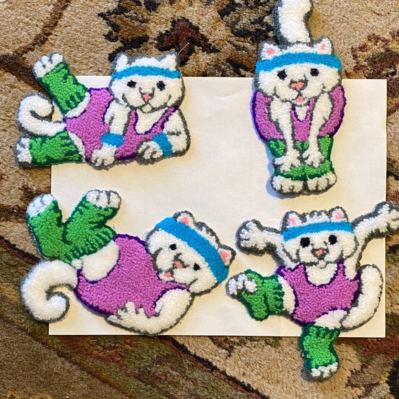 Accessories - Vintage Cute Cat Patches iron on set of 4